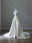 Timeless A Line Strapless Satin Ivory Long Wedding Dress Bridal Dresses