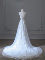 Timeless A Line Sweetheart Lace Tulle White Wedding Dress Brides Dress