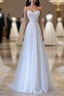 Timeless A Line Sweetheart Lace Tulle White Wedding Dress Brides Dress