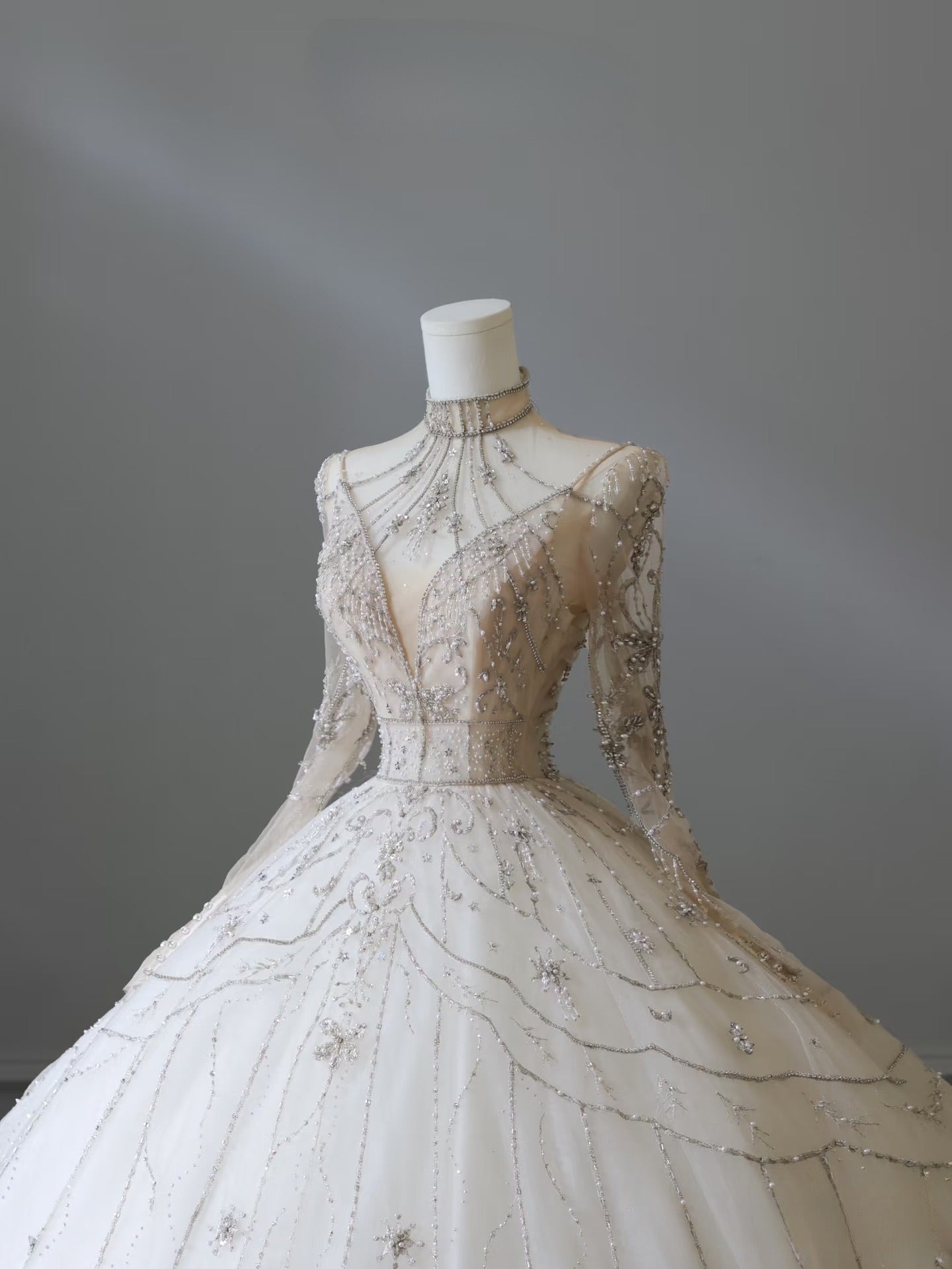 Timeless Ball Gown High Neckline Tulle Long Sleeves Wedding Dresses Bridal Dress Secondary image