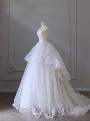 Timeless Ball Gown Jewel Neckline Sequin Sleeveless Wedding Dress Bridal Dresses