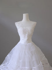 Timeless Ball Gown Jewel Neckline Sequin Sleeveless Wedding Dress Bridal Dresses