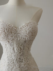 Timeless Mermaid Sweetheart Lace White Wedding Dresses Brides Dress