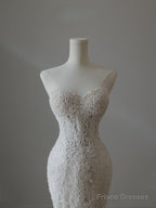 Timeless Mermaid Sweetheart Lace White Wedding Dresses Brides Dress