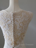 Timeless Mermaid V Neckline White Lace Wedding Dress Bridal Dress