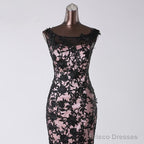 Top Black Lace Mermaid Prom Evening Gowns Sleeveless