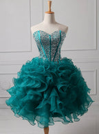Trendy Organza Sweet Beading Homecoming Dress