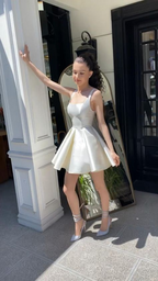 Simple Sequare Neck White Short Prom Dress,Elegant Homecoming Dress