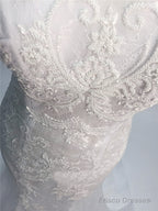 Trumpet/Mermaid  Lace Off-The-Shoulder Tulle Wedding Dresses