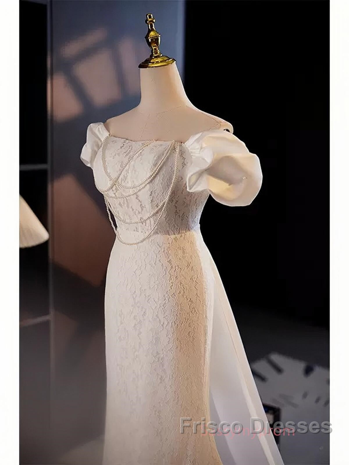 Trumpet Mermaid Puffy Sleeves Wedding Dress With Detachable Train Secondary image
