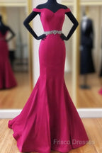 Trumpet/Mermaid Sweep Train Satin Formal Prom Dress