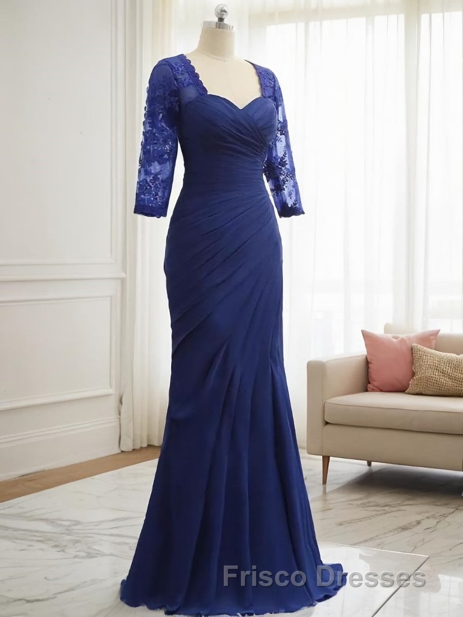 Trumpet/Mermaid Sweetheart Floor-Length Chiffon Mother of the Bride Dress With Lace