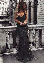 Trumpet/Mermaid V Neck Sleeveless Sweep Train Tulle Evening Dress With Beading Appliqued