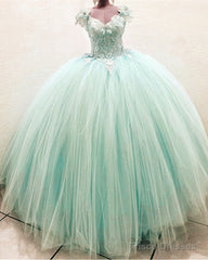 Tulle Ball Gown Dresses Lace Embroidery V Neck