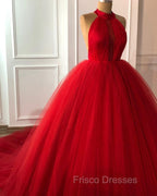 Tulle Ball Gown Halter Dress For Weddings
