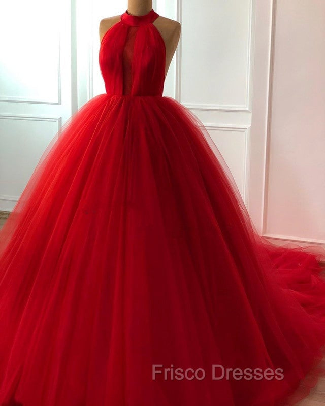 Tulle Ball Gown Halter Dress For Weddings