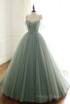Tulle Ball Gown Long Formal Prom Dress With Beading,Formal Dress,Charming Dance Dress