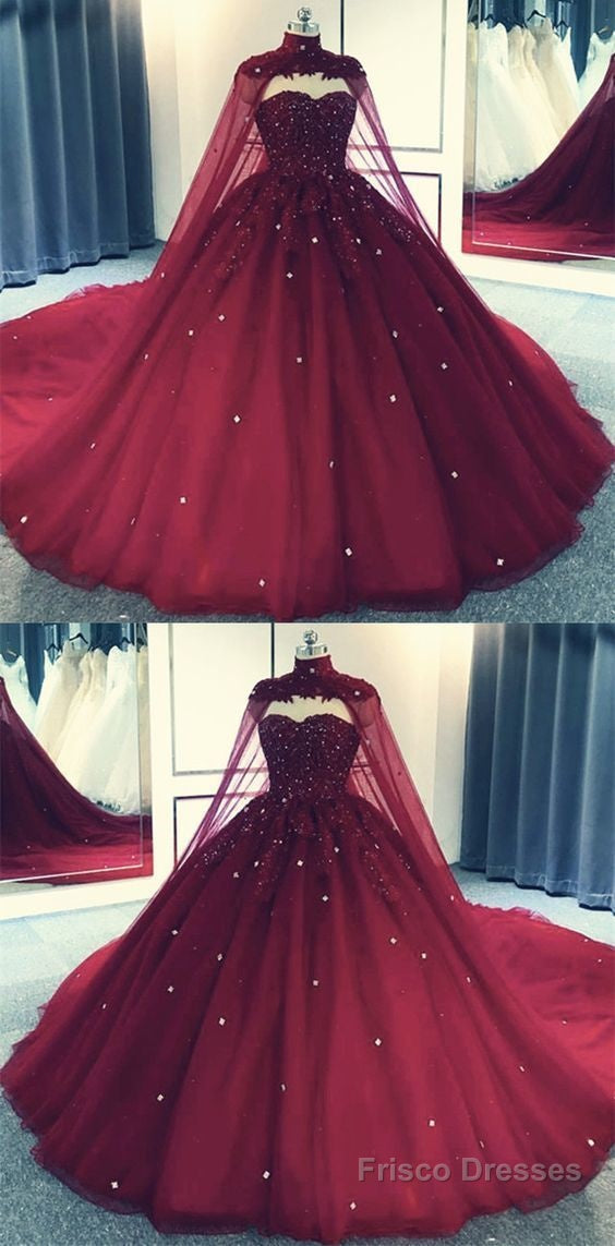Tulle Ball Gown Prom Dress With Cape Main image