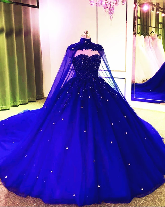 Tulle Ball Gown Quinceanera Dresses With Cape Prom Dress Secondary image