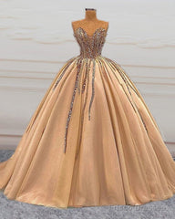 Tulle Ball Gown Sweetheart Beaded Corset Dresses