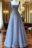 Tulle Belt Formal Prom Dress Spaghetti Strap Shine Mermaid Dress