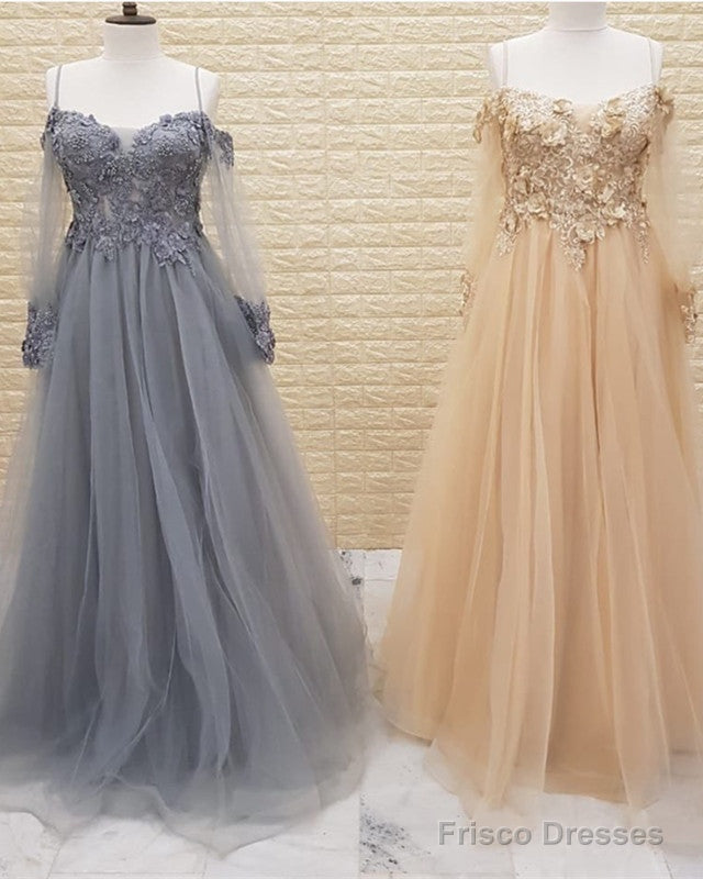 Tulle Formal Dresses Lace Appliques Cold Shoulder Secondary image