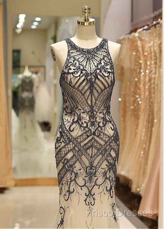 Tulle Jewel Beadings Mermaid Formal Dress