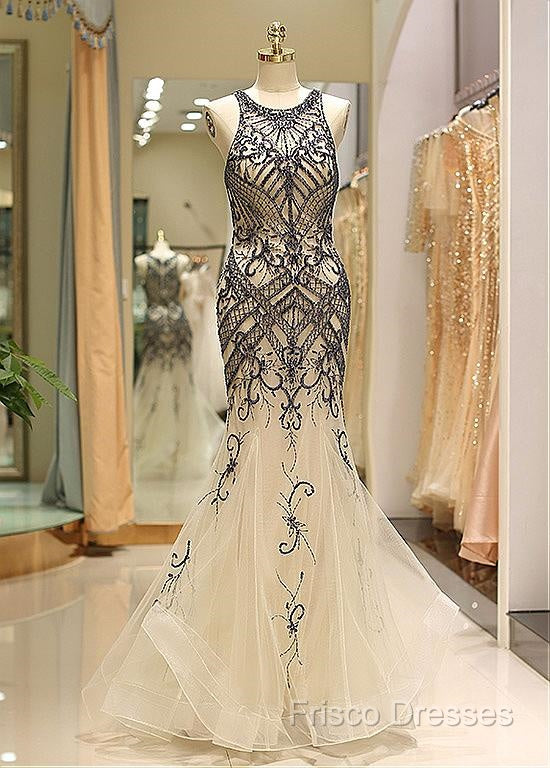 Tulle Jewel Beadings Mermaid Formal Dress