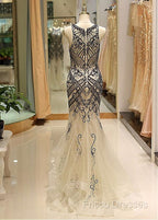 Tulle Jewel Beadings Mermaid Formal Dress