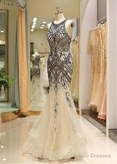 Tulle Jewel Beadings Mermaid Evening Dress