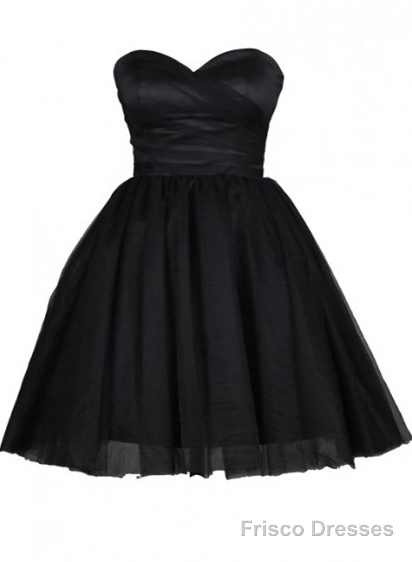 Tulle Little Black Dress, Sweetheart Simple Short Party Dress Main image