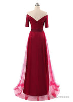 Tulle Off-The-Shoulder Evening Dresses With Pleats