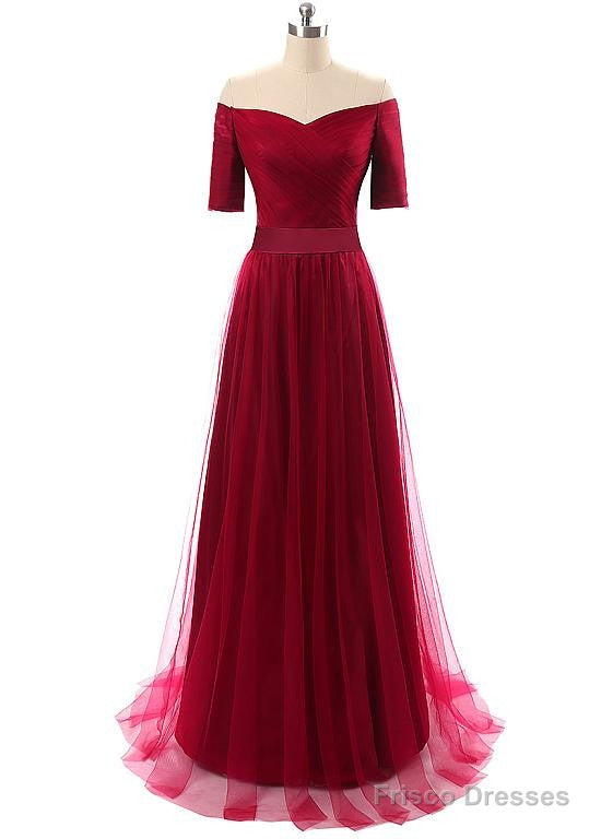 Tulle Off-The-Shoulder Evening Dresses With Pleats Main image