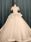 Tulle Sequins Off the Shoulder Beading Wedding Dress With Long Train