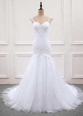 Tulle Trumpet/Mermaid Sweep Train Wedding Dresses