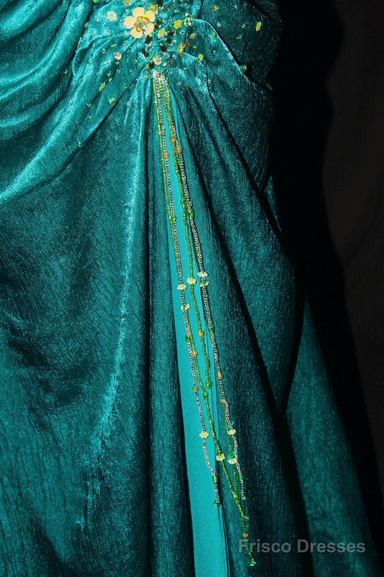 Turqoise Mermaid Halter Satin Beaded Long Prom Dress Retro V-Neck Rhinestone Evening Gown