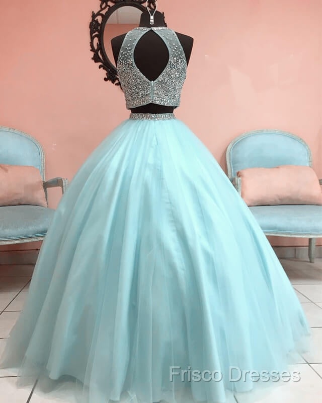 Two Piece Ball Gown Dress With Beaded Crop Top Secondary image