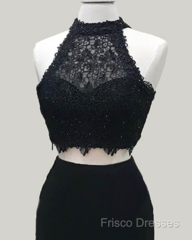 Two Piece Black Homecoming Dress Lace Crop Top Secondary image