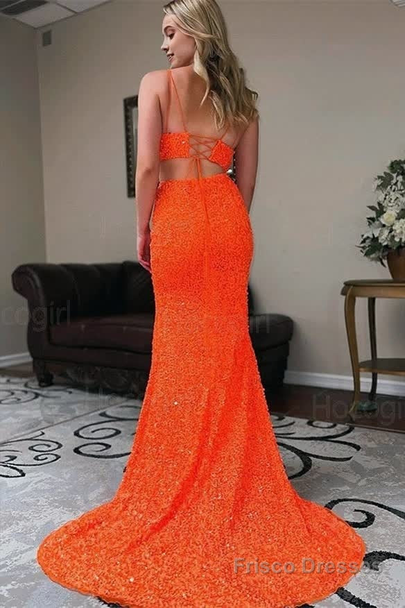 Two Piece Mermaid Sequins Prom Dress with Slit Secondary image