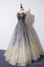 Unique A Line Strapless Ombre Long Prom Dress Stunning Party Dresses