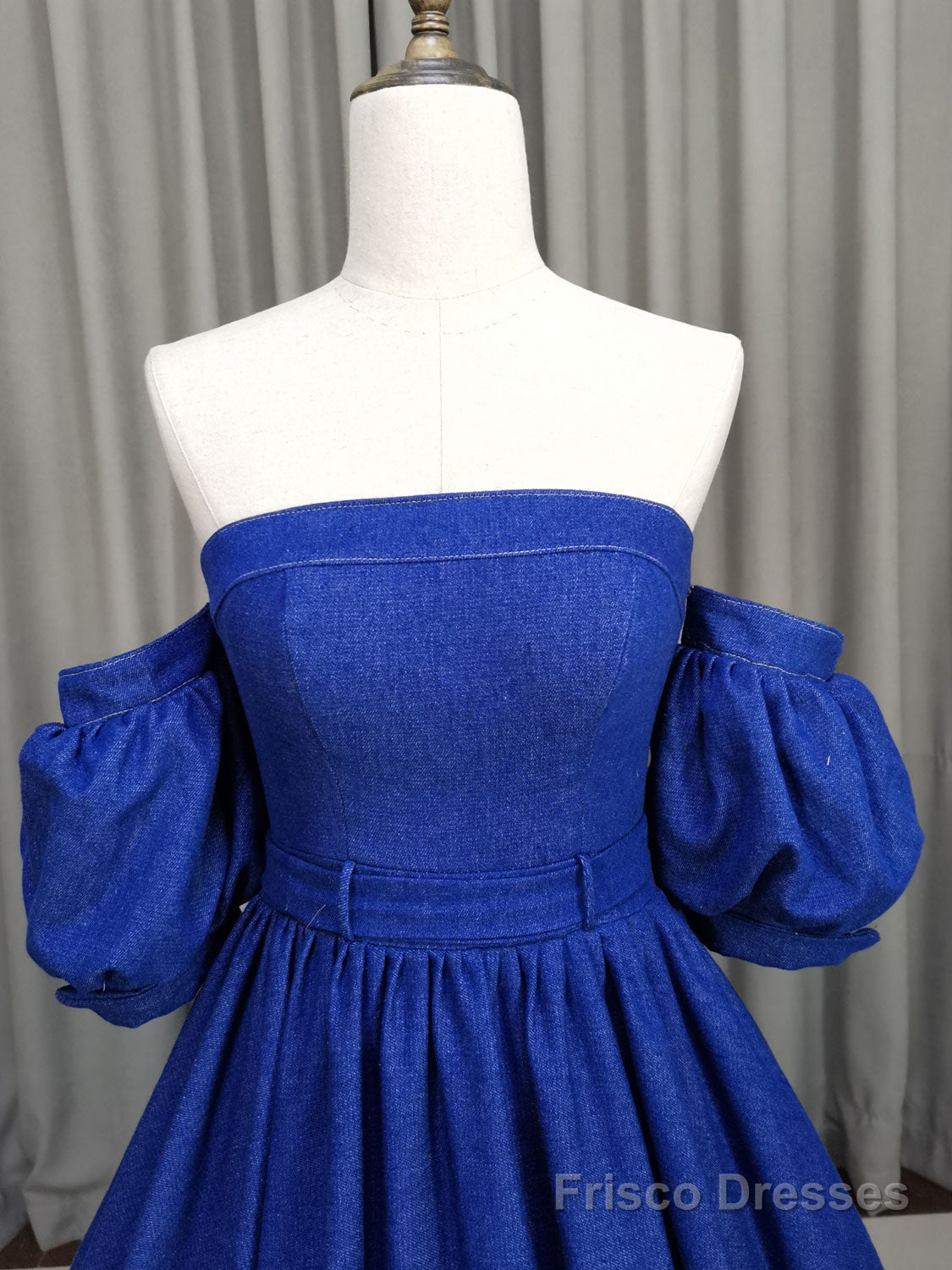 Unique Aline Blue Long Prom Dresses, Blue Long Formal Graduation Dresses Secondary image