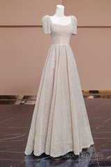 Unique Ball Gown Strapless Short Sleeves Long Wedding Dress