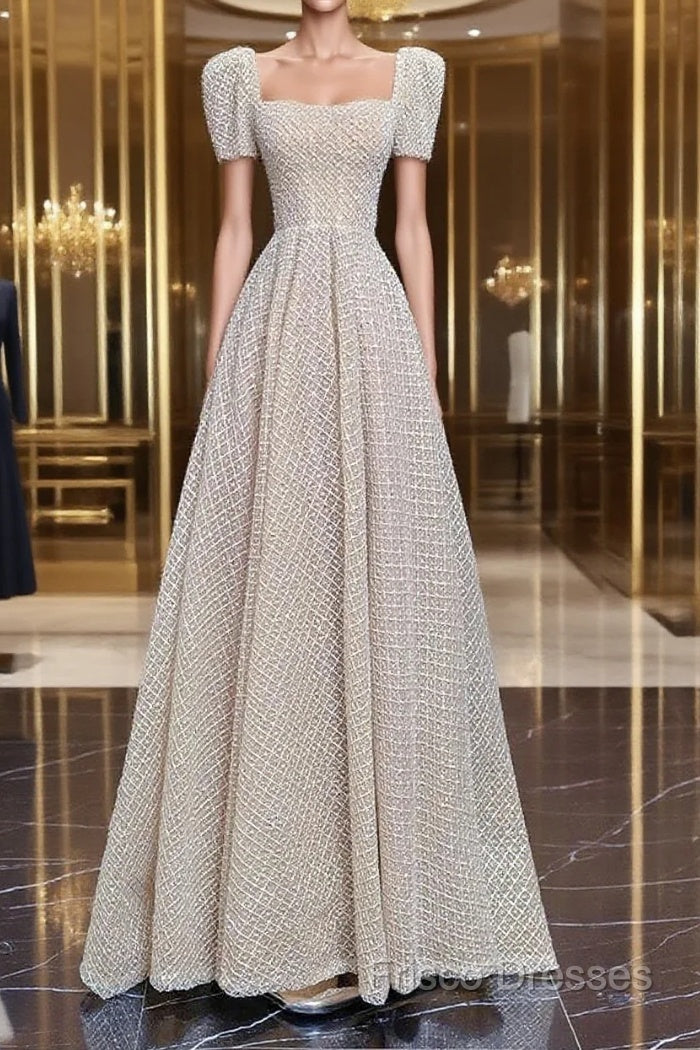 Unique Ball Gown Strapless Short Sleeves Long Wedding Dress
