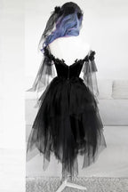 Unique Black Off The Shoulder Layered Tulle Homecoming Dress,Beautiful Formal Prom Dress