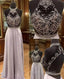 Unique High Neck Sequin Long Formal Prom Dress, Sequin Evening Dress