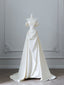 Unique Mermaid Strapless Long Wedding Dresses With Short Sleeves Brides Dress