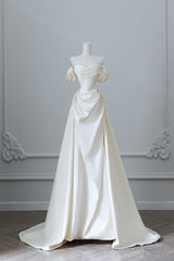 Unique Mermaid Strapless Long Wedding Dresses With Short Sleeves Brides Dress