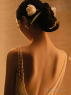Unique Mermaid Straps Backless Pearls Pleats White Satin Ruffles Wedding Dresses