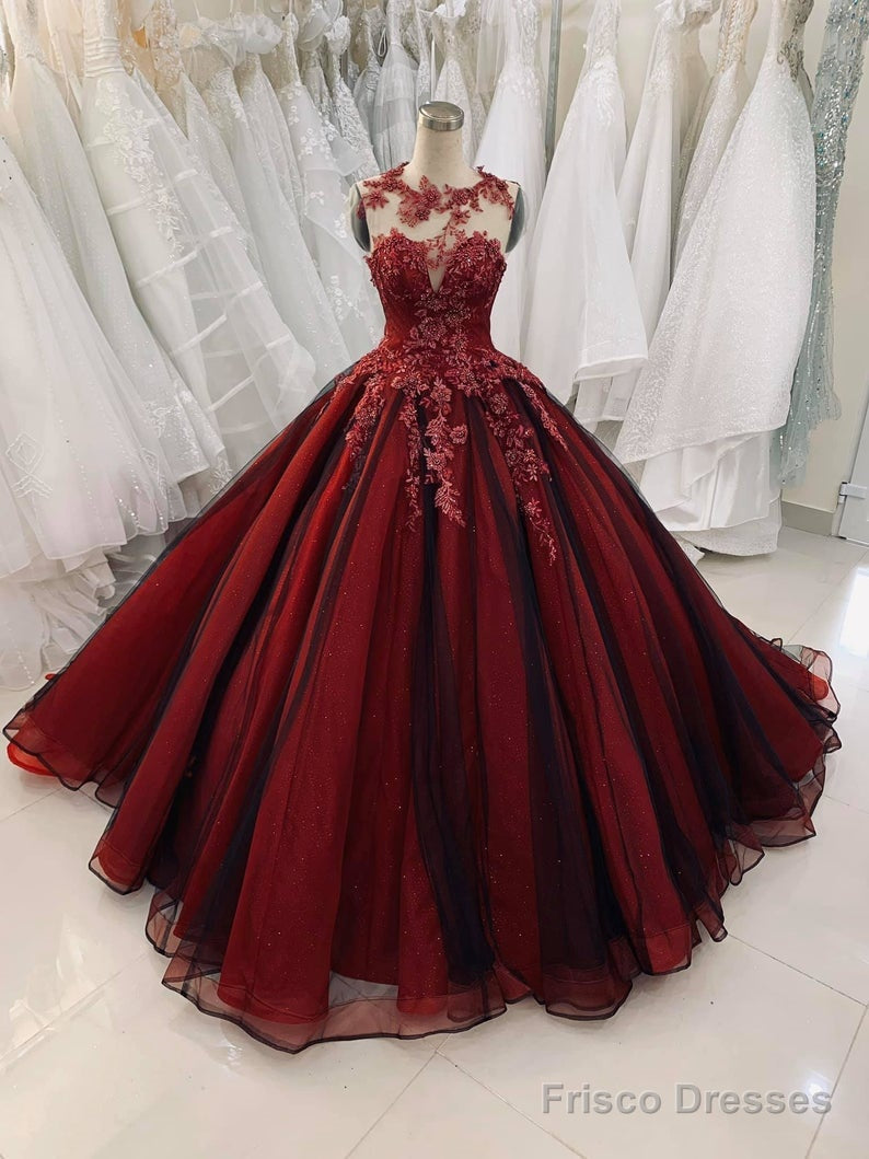 Unique Red Vintage Wedding Dress, Made To Measure Wedding Dress Prom Dress Party Gown Main image