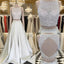 Unique Round Neck Sequin Formal Prom Dress, Two Pieces Long Evening Dress